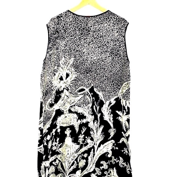 Shamask 100% Silk Caftan Art-To-Wear Allover Print Sheath - Picture 9 of 13